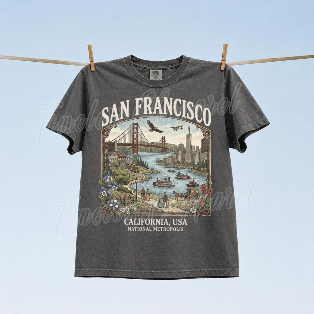 San Francisco California USA National Metropolis Graphic T-Shirt