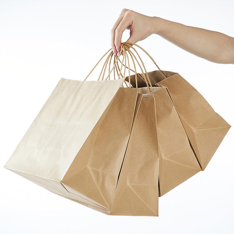 Custom Printed Kraft Paper Bags for Clothing & Milk Tea Takeaway - Multiple Sizes Available