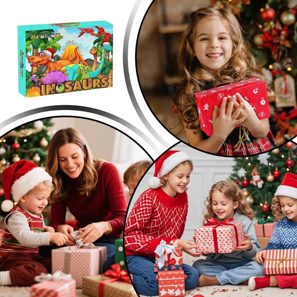 Christmas Countdown Calendar 24 Days Toy Advent Dinosaur Cars For Kids Christmas Play Collection Learning Party