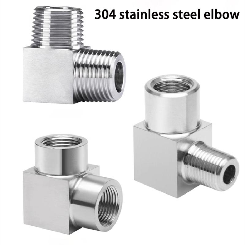 1 Stück Hochdruck 1/8" 1/4" 3/8" 1/2" 3/4" 1" Innengewinde Außengewinde Winkelstück 90 Grad Kupplung 304 Edelstahl Rohrfitting Wasser Gas