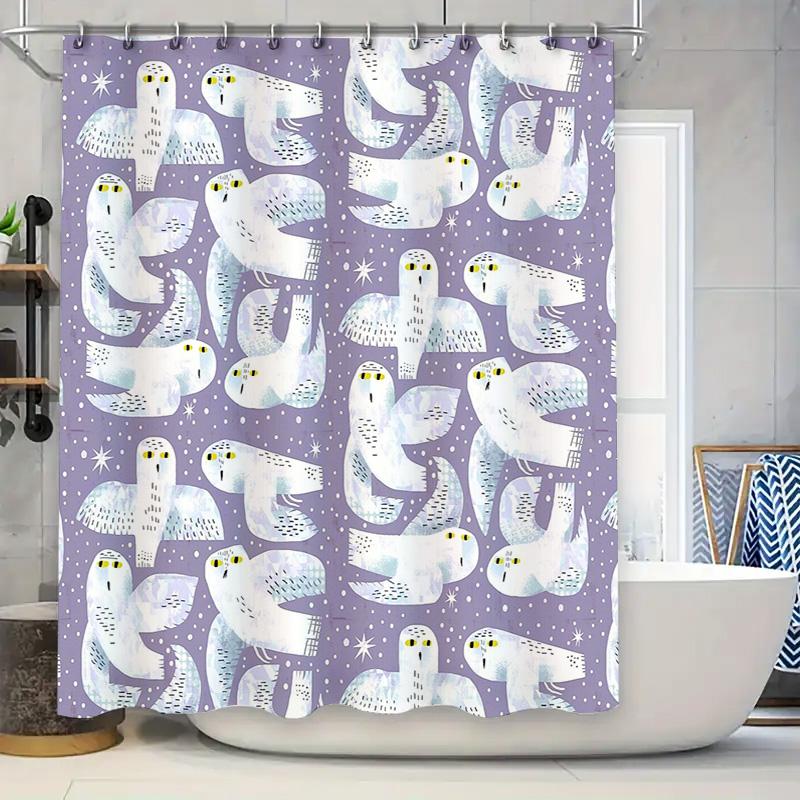 

Bathroom Shower Curtain Floral Bird Pattern Waterproof Decor Farmhouse Rustic Home Textile Washable Liner W60H190(CM)-1 Pcs