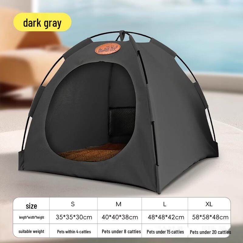OEINGOEING Washable Semi-Enclosed Pet Tent Bed