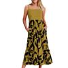 Damen Long Beach Casual Elegant Spaghettiträger Maxikleid Floral Low-Key Fließendes Bohemian Kleid