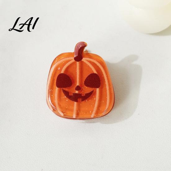 Black Cat Spider Witch Hat Accessories Halloween Cartoon Hair Clips for Women Girls Acrylic Glitter Pumpkin/Ghost/Bat/Cat Small Holiday Gifts