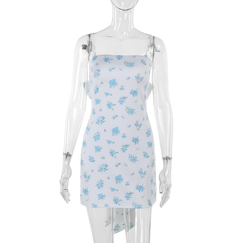 

Осеннее платье Свежий стиль Элегантное тонкое платье с бантом и бретелью через шею короткое для женщин L белый