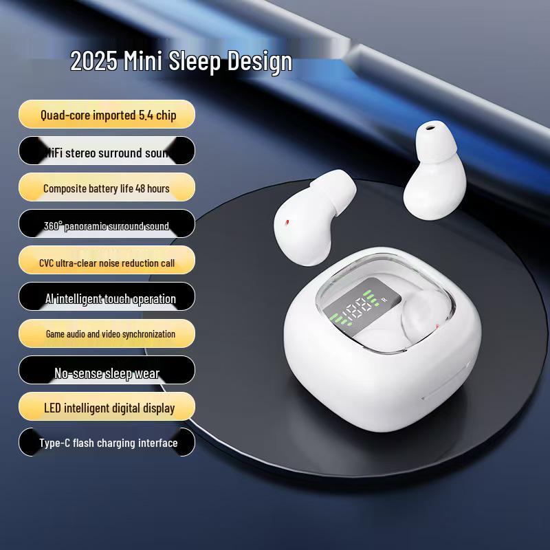 Y19 Invisible Wireless Bluetooth Earbuds: Comfortable In-Ear Design, Ultra-Long Battery Life, Noise Cancelling for Side Sleep