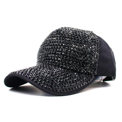 Diamond Hat Female Cap Casual Rhinestone Baseball Cap Sequin Visor Handmade Visor