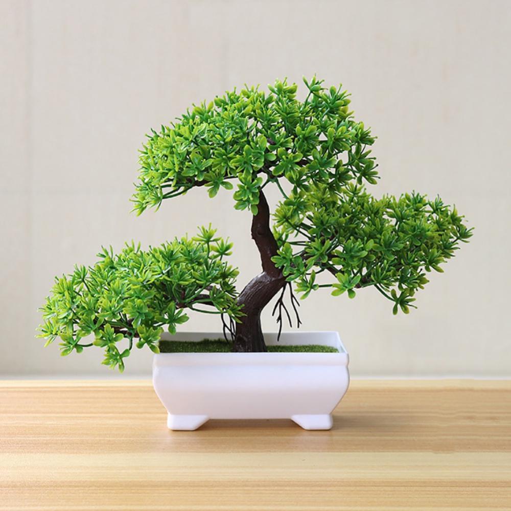 Artificial Plastic Plants Bonsai Small Tree Pot Fake Plant Potted Flower Home Room Table Decoration Garden Arrangement Ornaments