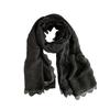 Scarf Autumn and Winter New High-end Solid Color Splicing Lace Neck Protector Scarf Scarf Scarf Shawl