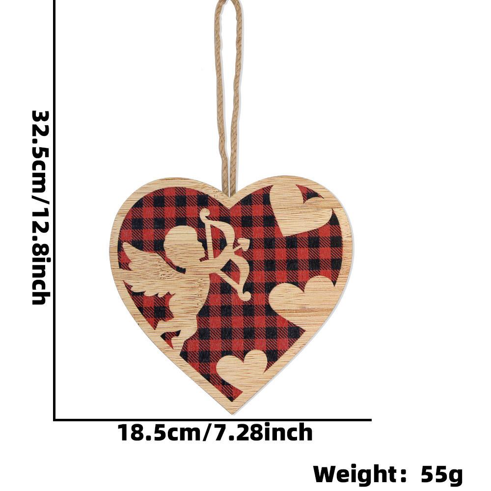 Romantyczna Drewniana Dekoracja w Kształcie Serca Wisząca Ozdoba na Walentynki