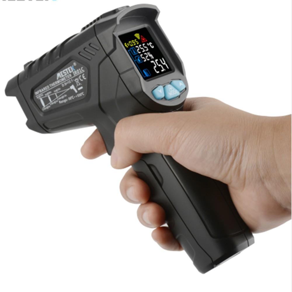 1.5V 12 Points IR01A Infrared Thermometer Color Screen VA Return Screen Humidity Meter Temperature Infrared Thermometer Hygrometer