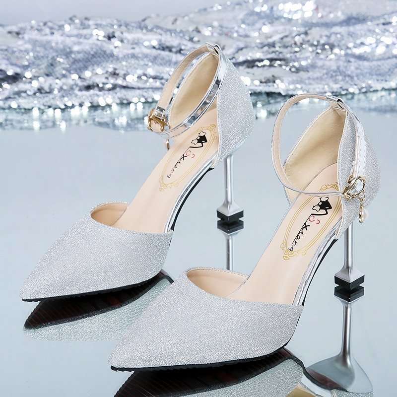 Medium Heel High Heels Thin Heel New Shallow Mouth Pointed Head Women Autumn Fairy Korean Version Fashion Versatile Bag Head Single Shoes Women