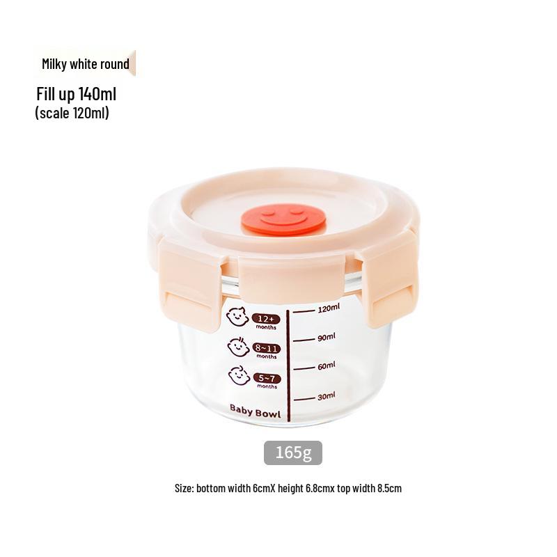 Low Peng Glass Baby Food Storage Bowl - Airtight, Fresh-Keeping, Child-Safe, Thickened