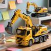 Excavator Blender Crane Car Toy Model Diecast Alloy Engineering Vehicle Rubber Tires Sound Light Pull Back Toys Kids Gifts