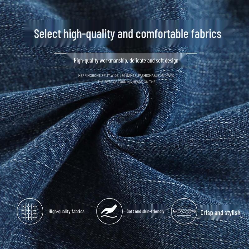 Handu Yishe Women's Retro High-Waist Raw-Edge Cropped Denim Jeans