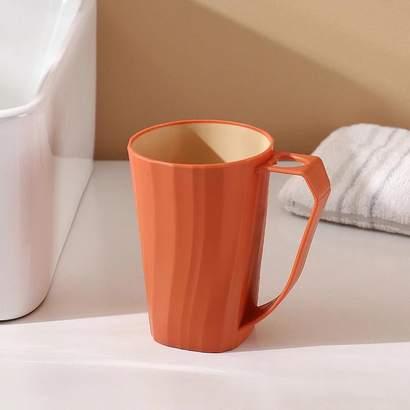 Portable Mouthwash Cup with Handle Toothbrush Holder Solid Color Double Layer Thickening Toothbrush Cup Simple Household Cups