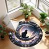 1 Piece Cat On The Moon Round Rug Suitable For Living Room Bedroom And Kitchen Home Decoration Room Decoration Gift For Friends And Family