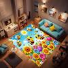 3D cartoon cute bee pattern non-slip rug, soft flannel, washable, non-slip backing, suitable for living room, bedroom, bathroom,