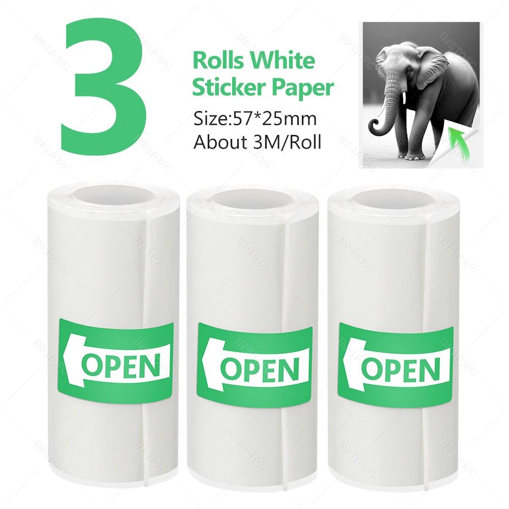 57*25MM Thermal Paper Label Sticker Adhesive Rolls Paper For Mini Printer Instant Print Kids Camera Printing Paper Replacement