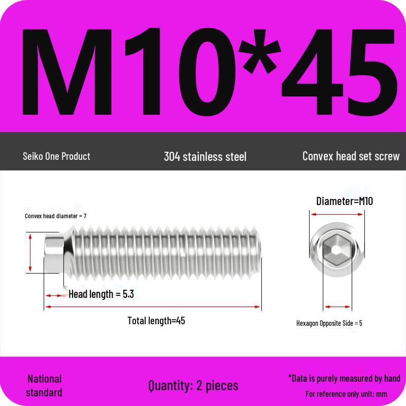 304 Stainless Steel Cup Point Grub Screw - Sizes M3 To M10