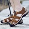 Men's Leather Sandals Summer Shoes Mens Sandals Fashion Casual Outdoor Beach Slippers Breathable Wading Shoes