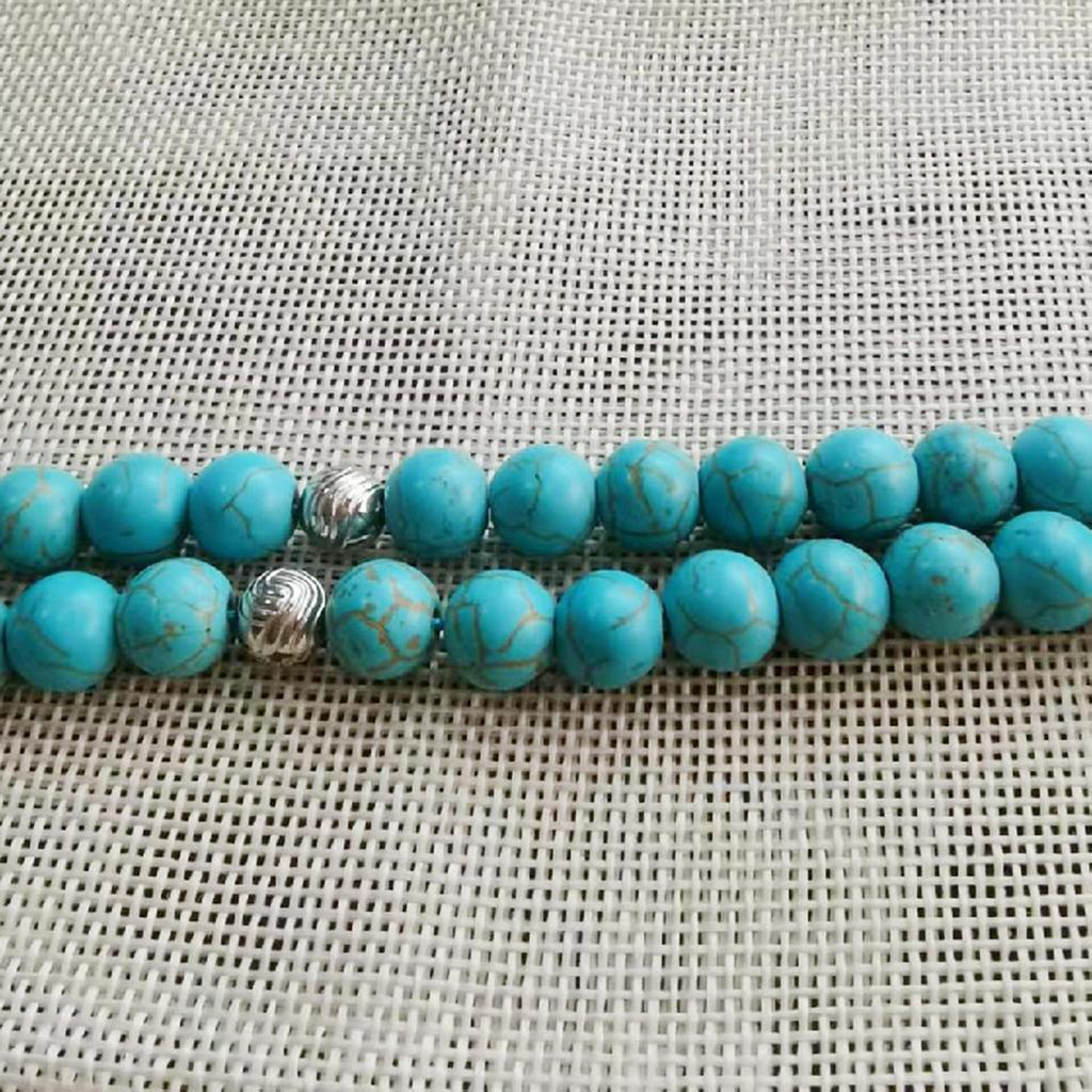 33 Segens-Gebetsperlen Armband Religiöser Anhänger Türkis-Perle Unisex