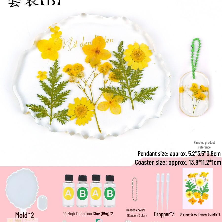 Dried Flower Silicone Keychain Mold for Handmade Pendant Crafting