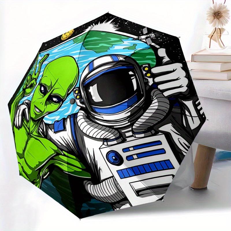 1pc Alien Space Adventure Automatic Open/Close Umbrella, Portable Folding umbrella for Everyday Use yy250826008