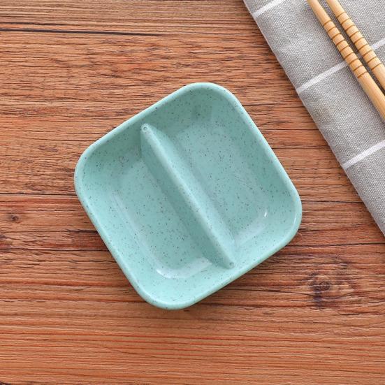 2Pcs Sauce Dish Double Grids Design Multipurpose Long Lifespan Small Dish Seasoning Soy Sauce Tableware