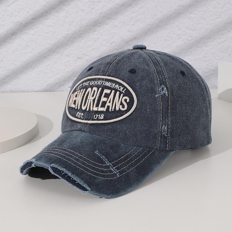 Spring Summer Vintage do old washed embroidered letter 1718 baseball cap soft top comfortable cotton visor