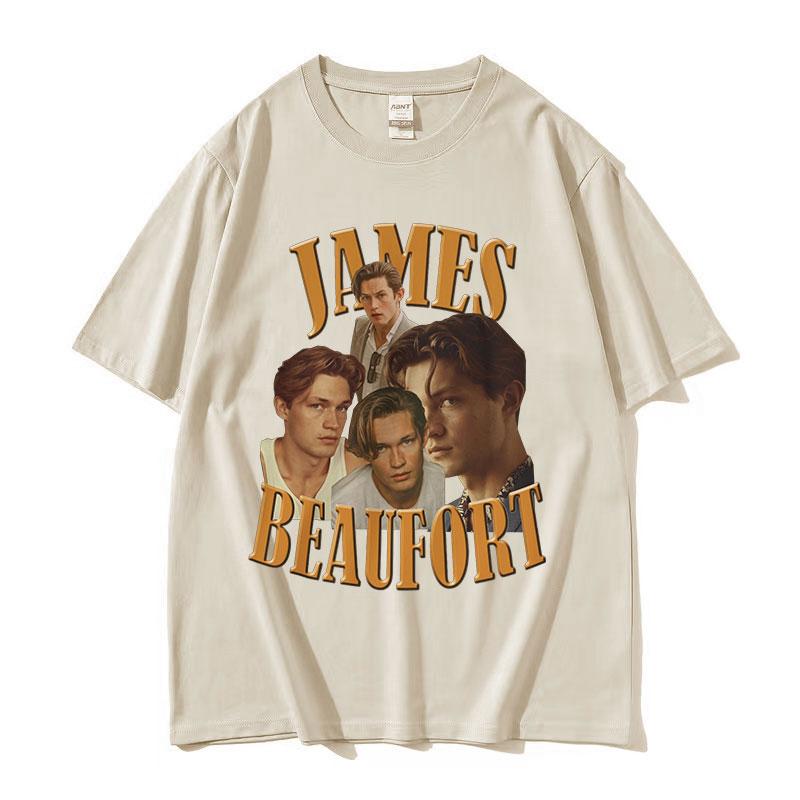 2026 Summer HipHop James Beaufort Print Cotton TShirt Casual Breathable Plus Size Tops for Adults Kids Y2k