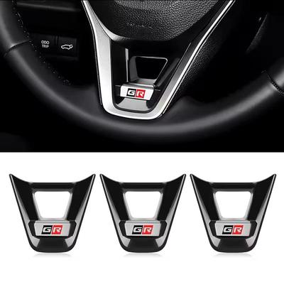 Décoration Intérieure de Voiture Volant Panneau Paillettes Couvercle Garniture Inférieure Autocollant ABS Convient Pour Toyota GR Corolla 2019-2021 RAV4 2020