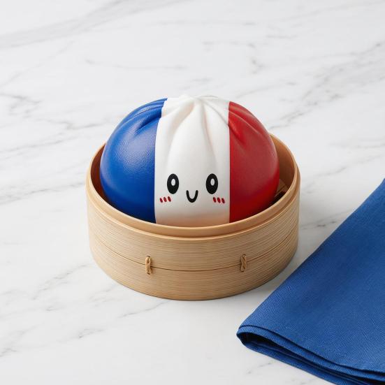 National Flag Dumpling Squeeze Toy Stress Relief Cartoon Expression Steamed Bun Fidget Toy Hand Relaxation Decompression Gadget