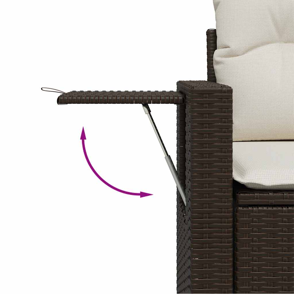 Vidaxl 9-Cz. Garden Furniture Set With Cushions, Brown, Poly Rattan