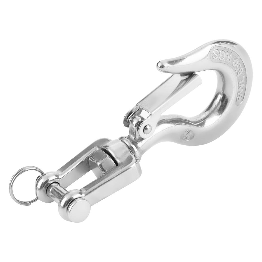 650kg 1000kg 304 Stainless Steel Swivel Lifting Hook with Latch Rigging Accessory