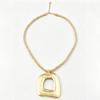 Geometric Gold Pendant Necklace with Woven Rope - Versatile Clavicle Jewelry
