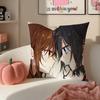 Sweet Romantic Japanese Anime HHorimiya Cushion Cover Pillowcase Short Plush Invisible Zipper Room Sofa Cushion Cover