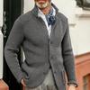 Stand Collar Men Cardigan Long Sleeve Pockets Thickened Cardigan Sweater Jackets Winter Solid Color Buttons Knitted Sweater Coat