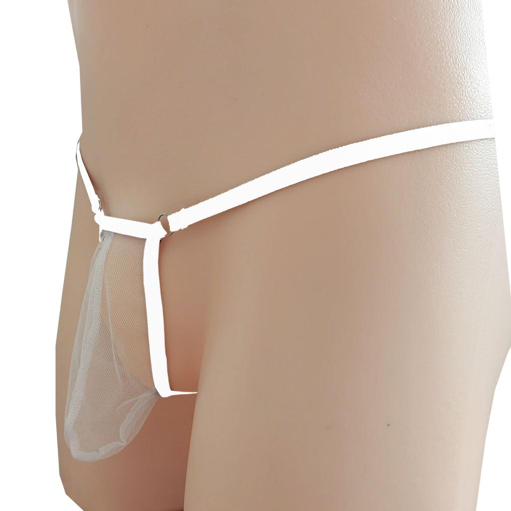 Men Mesh Underpants T-Back Thongs Underwear Briefs Sexy G String Thong Breathable Open Back Underpants See Through Jj Sleeve
