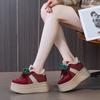 9cm Fashion Casual Sports Snow Boots Women Genuine Leather 2025 Winter New Fluff Warm Women's Platform Ankle Boots Sneakers