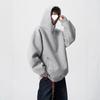 Men's American-Style Heavyweight Half-High Collar Button-Up Hoodie - Autumn/Winter Trendy, Loose Fit, Plus Velvet, Thickened Jacket.
