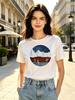 1pcs Natural View Unisex Tshirts For Girls Funny Mountain Scenery Printing Short T Shirts For Unisex Tshirts Lady Tops Tees