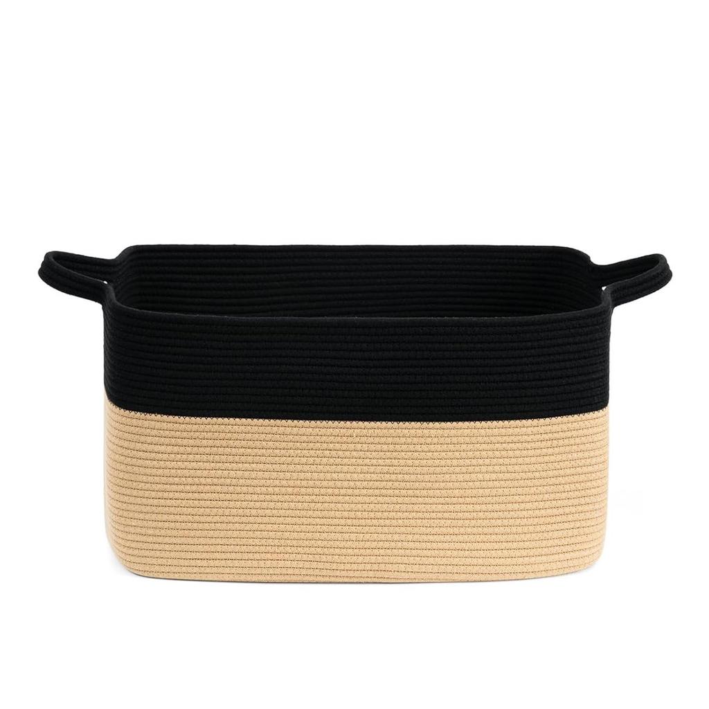 Aufbewahrungskorb aus Baumwollseil, gewebt, mit großem Fassungsvermögen für Wäsche oder Spielzeug