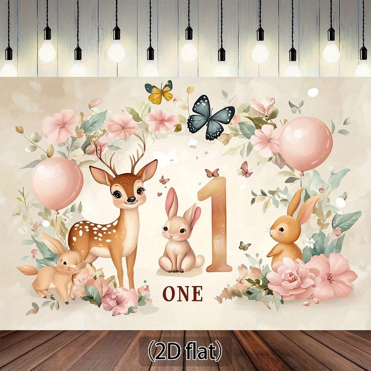 2D planar background 2D planar background, with the theme of a background depicting forest animals 100x150cm