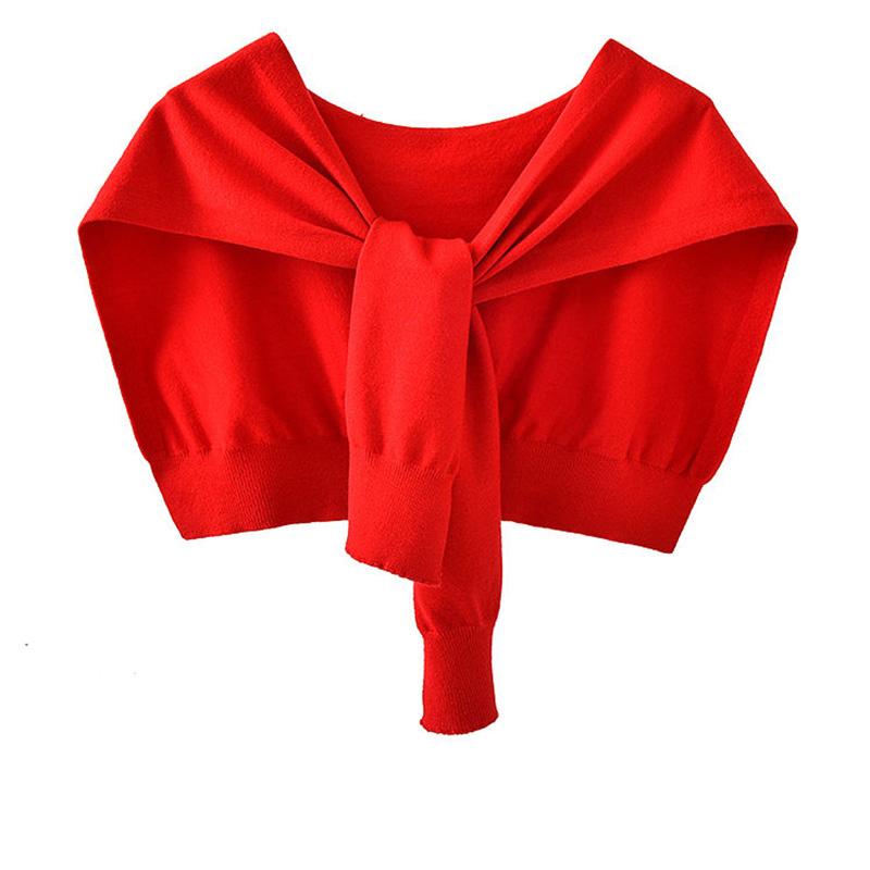 Korean Cashmere Wool Knit Women Fake Collar Shawl Summer Air Conditioned Shoulder Protect Cervical Spine Thicken Warm Scarf Q36
