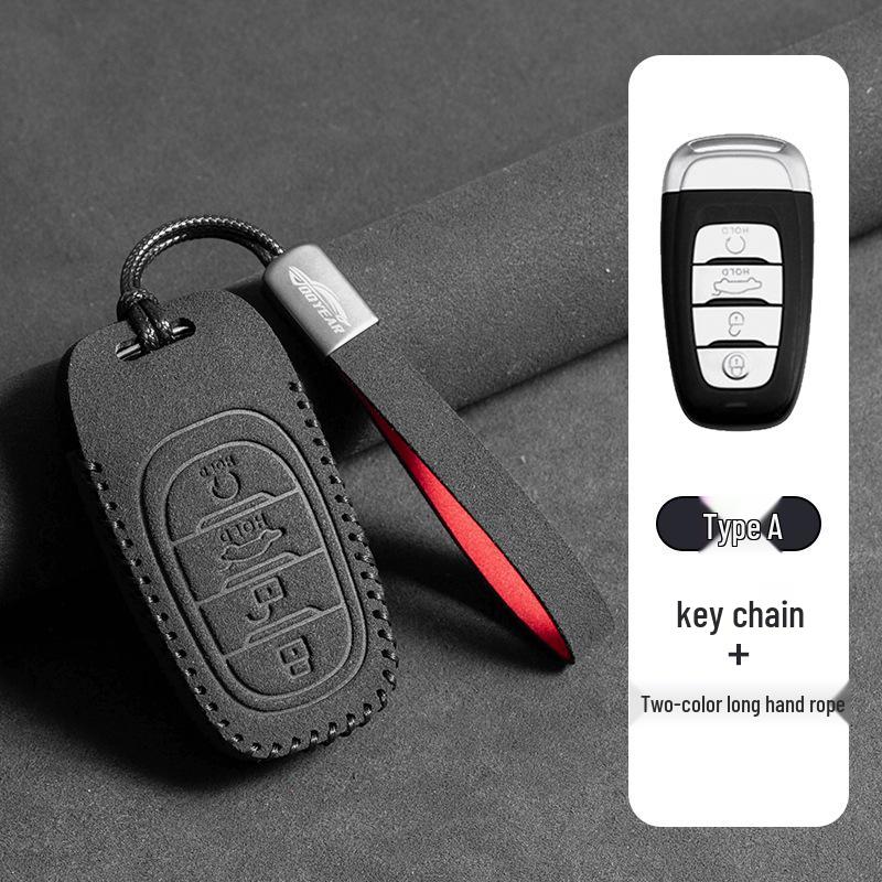 Two-Tone Leather Key Case for Hongqi H5/HS7/E-HS9/HS3/HS5/H6H9