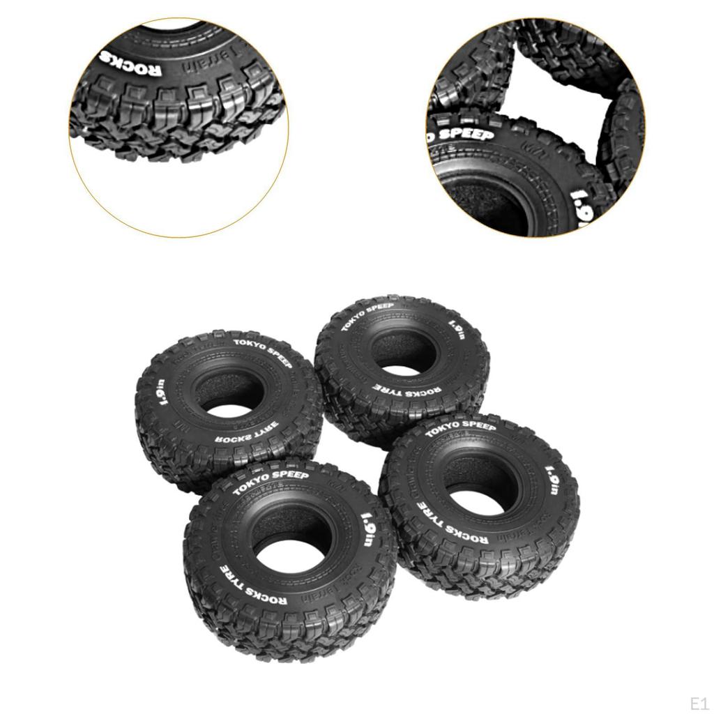 4 Pieces RC Crawler Tires Outer Diameter 11.6cm Lightweight DIY Accessories Wheel Rubber Tyre