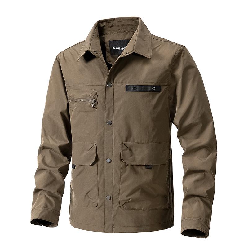Geacă de Vânt Casual de Primăvară Toamnă pentru Bărbați Jachetă Cargo Ușoară Militară Bomber Palton pentru Bărbați Jachetă Cămașă cu Mânecă Lungă cu Buzunar