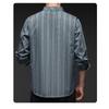 Men S Long Sleeve Striped Cotton Linen Blend Shirt For Autumn
