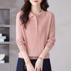 Women's Polo Collar Lapel Sweater - Autumn/Winter Casual Knit Pullover